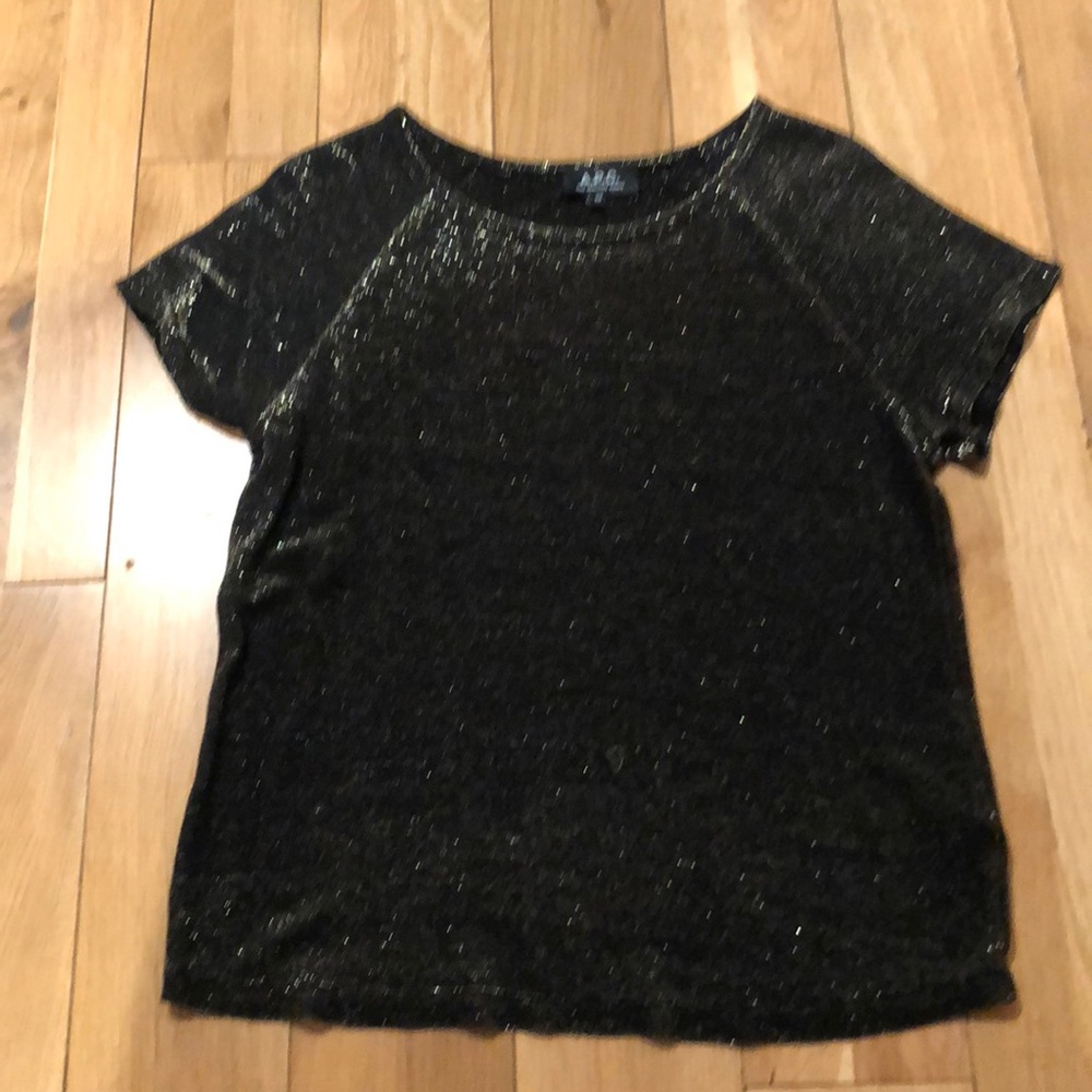Beautiful black and gold woven blouse A.P.C. XS